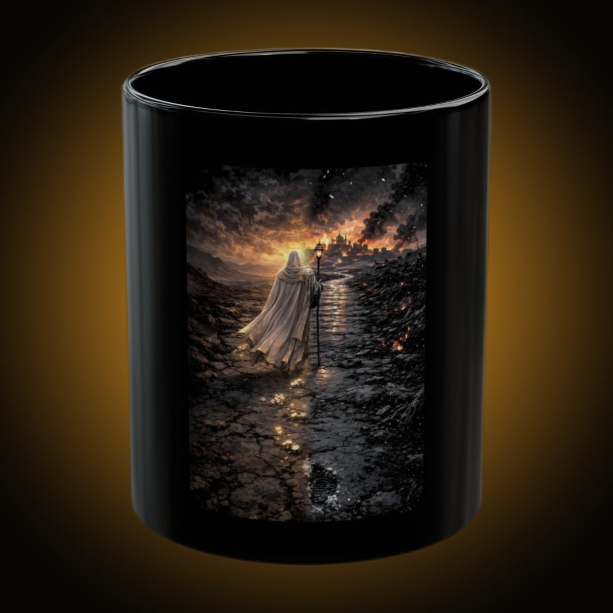 Ash Pilgrim Split-Face Reversed Black Mug