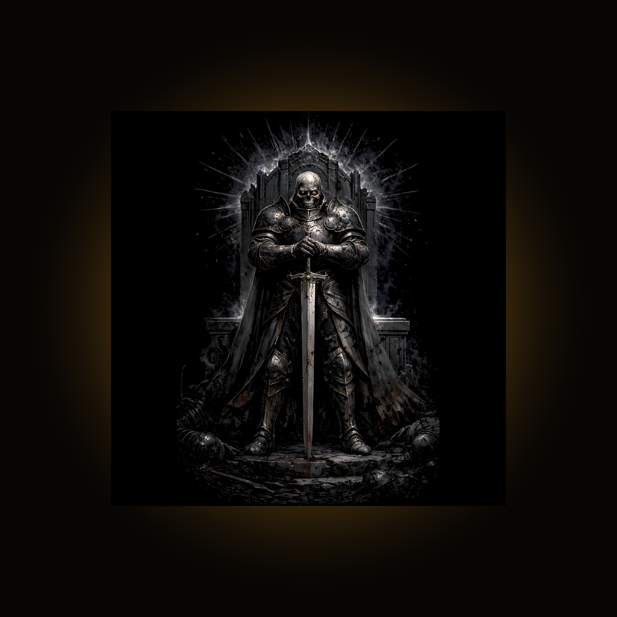 Blood Knight Dark Version Canvas (Black Frame)