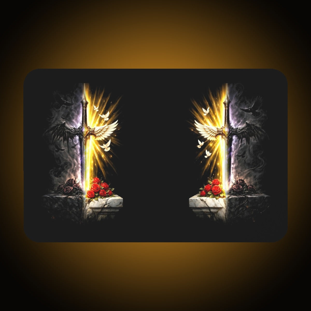 Sword Split-Face Reversed Desk Mat