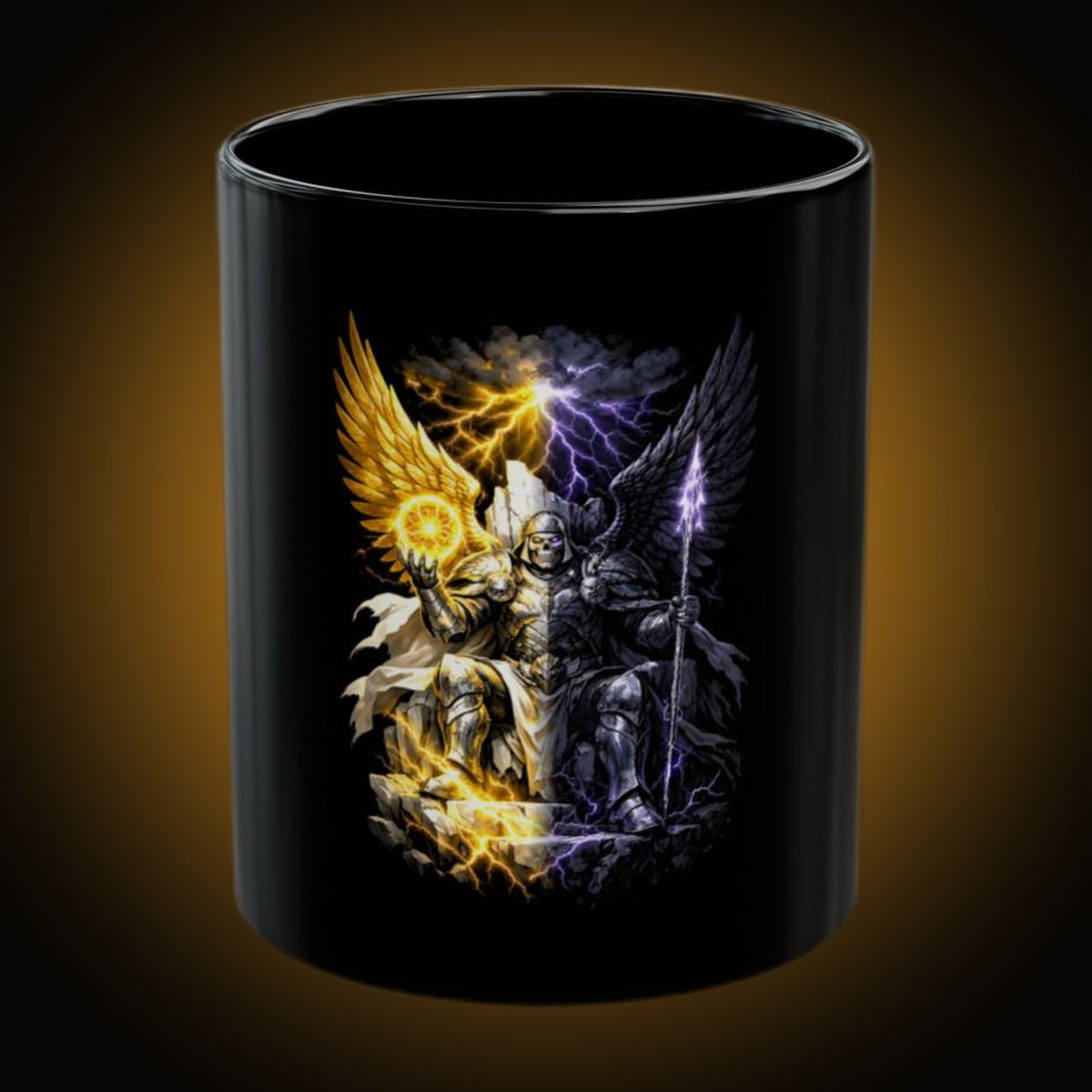 Storm Bringer Split-Face Reversed Black Mug