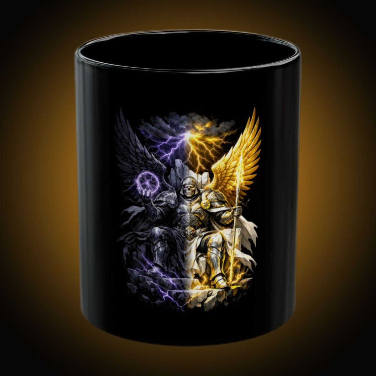 Storm Bringer Split-Face Black Mug