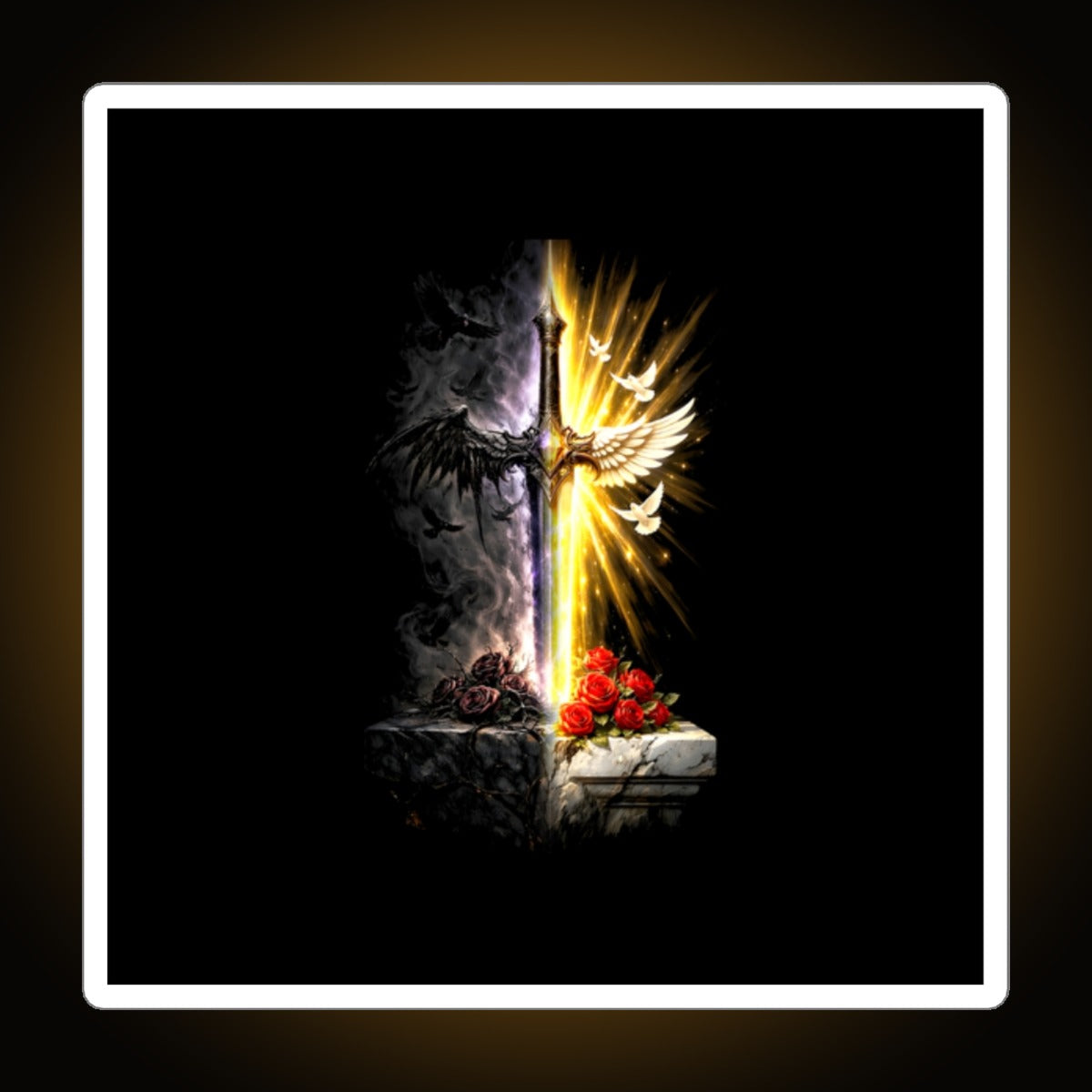 Sword Split-Face Sticker