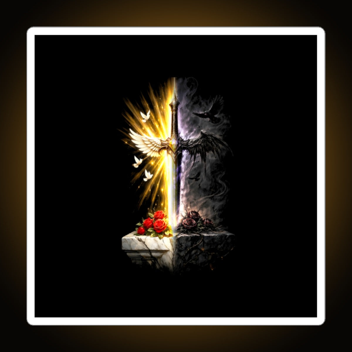 Sword Split-Face Reversed Sticker